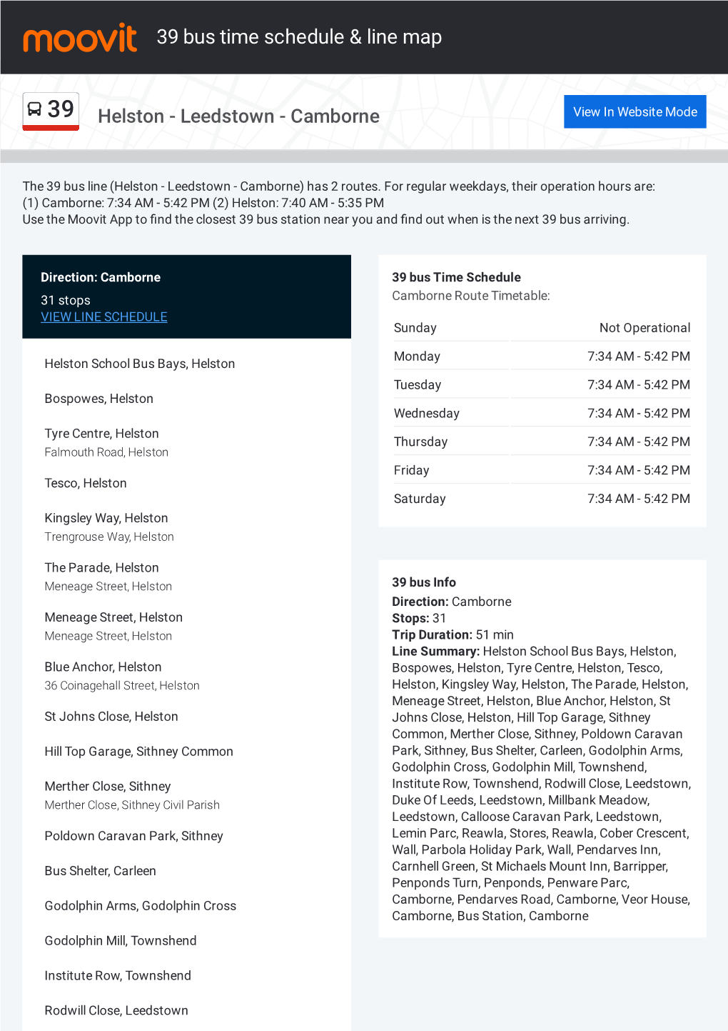 39 Bus Time Schedule & Line Route