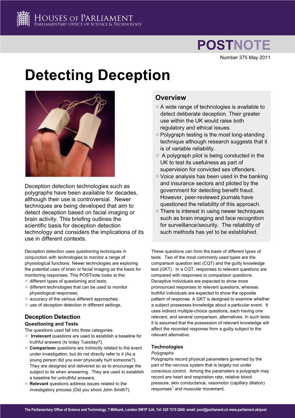 Detecting Deception