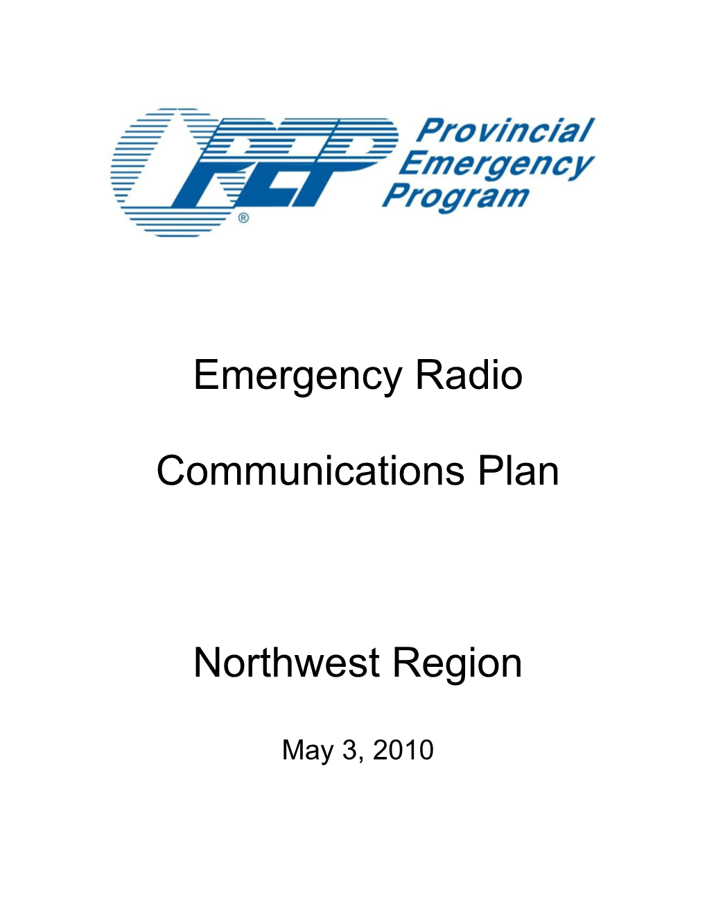 Emergency Radio Communications Plan – Northwest Region