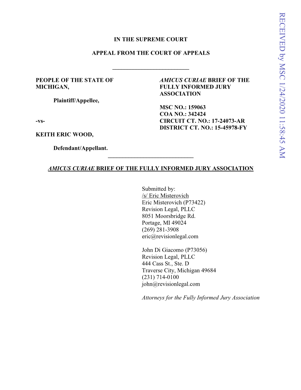 Filed an Amicus Brief