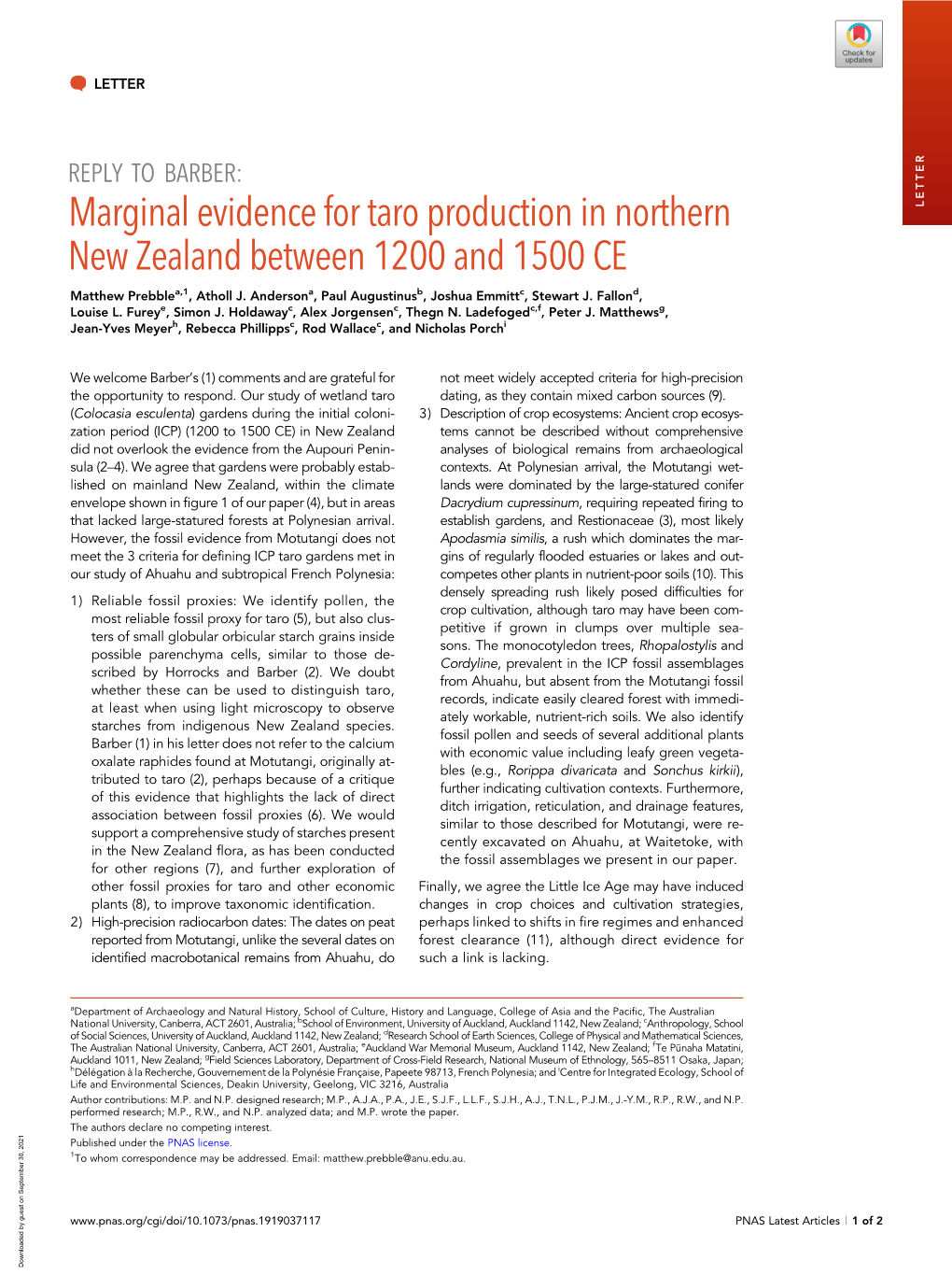 Marginal Evidence for Taro Production in Northern New Zealand