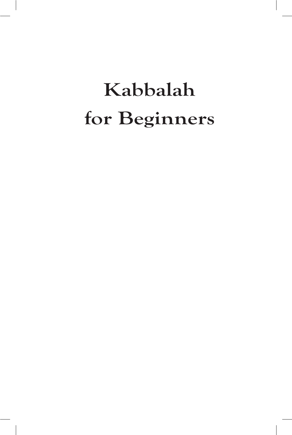 Kabbalah-For-Beginners.Pdf