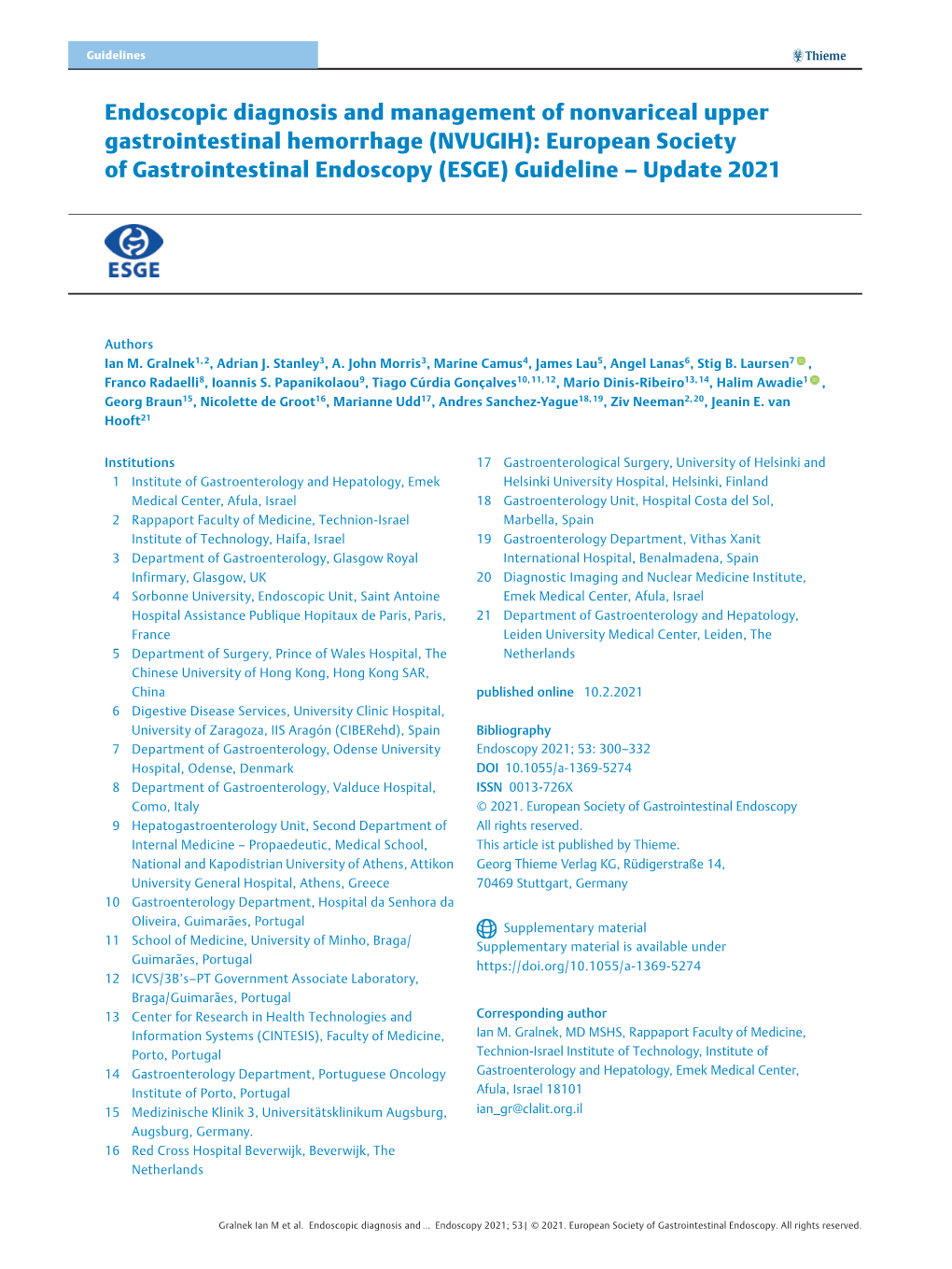 Endoscopic Diagnosis and Management of Nonvariceal Upper