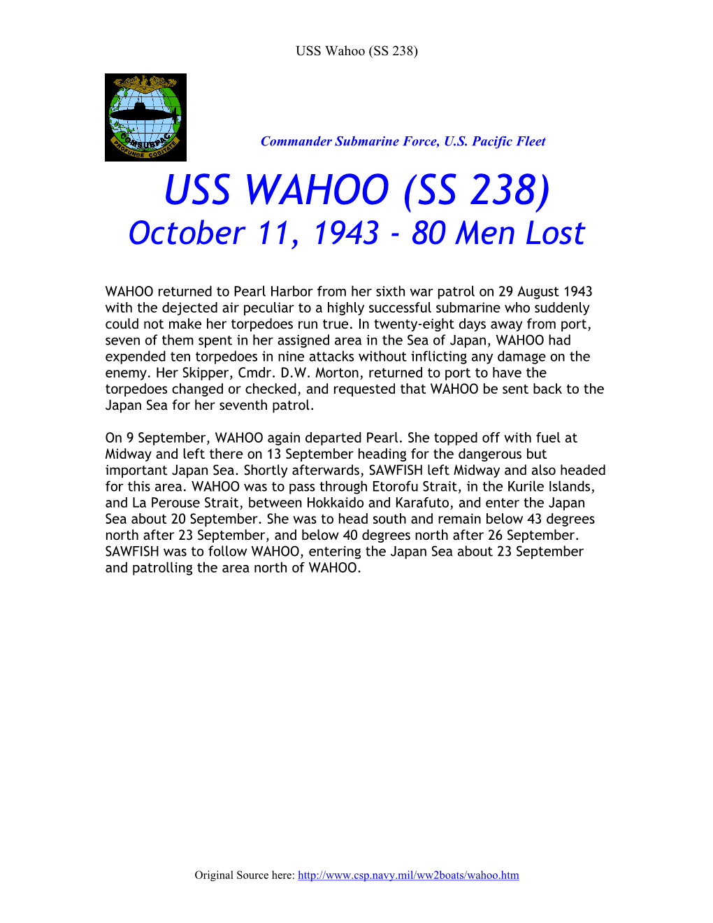 USS Wahoo (SS 238)