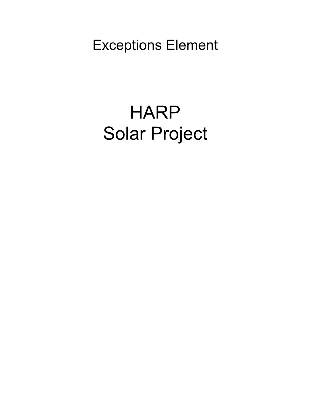 HARP Solar Project
