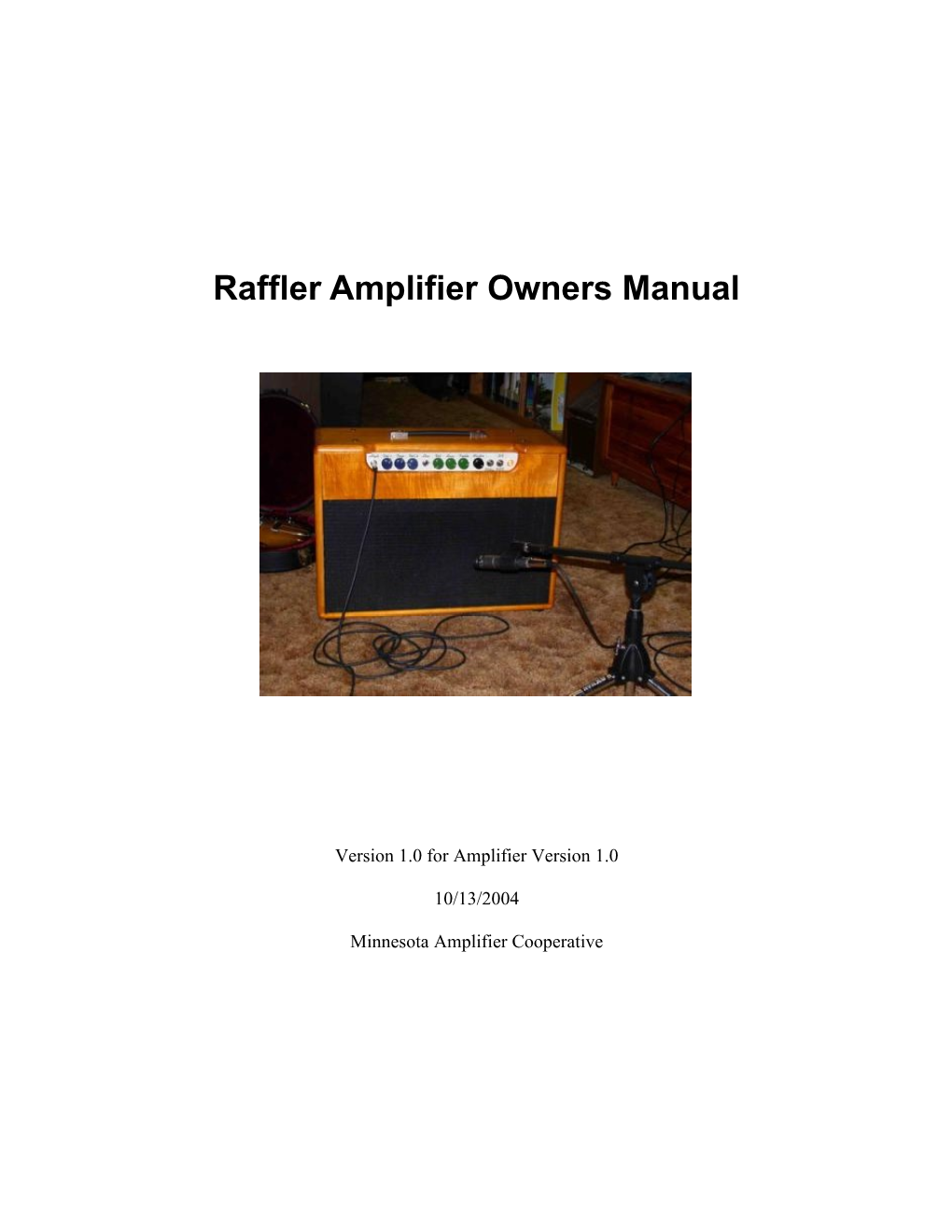 Raffler Amplifier Owners Manual