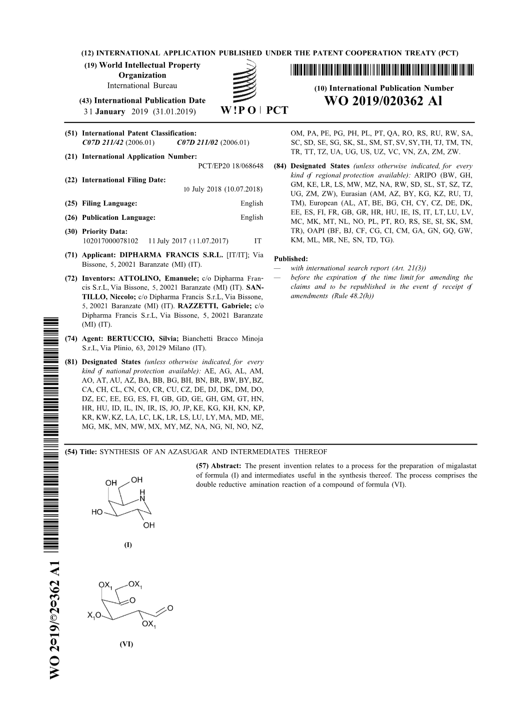 WO 2019/020362 Al 31 January 2019 (31.01.2019) W !P O PCT