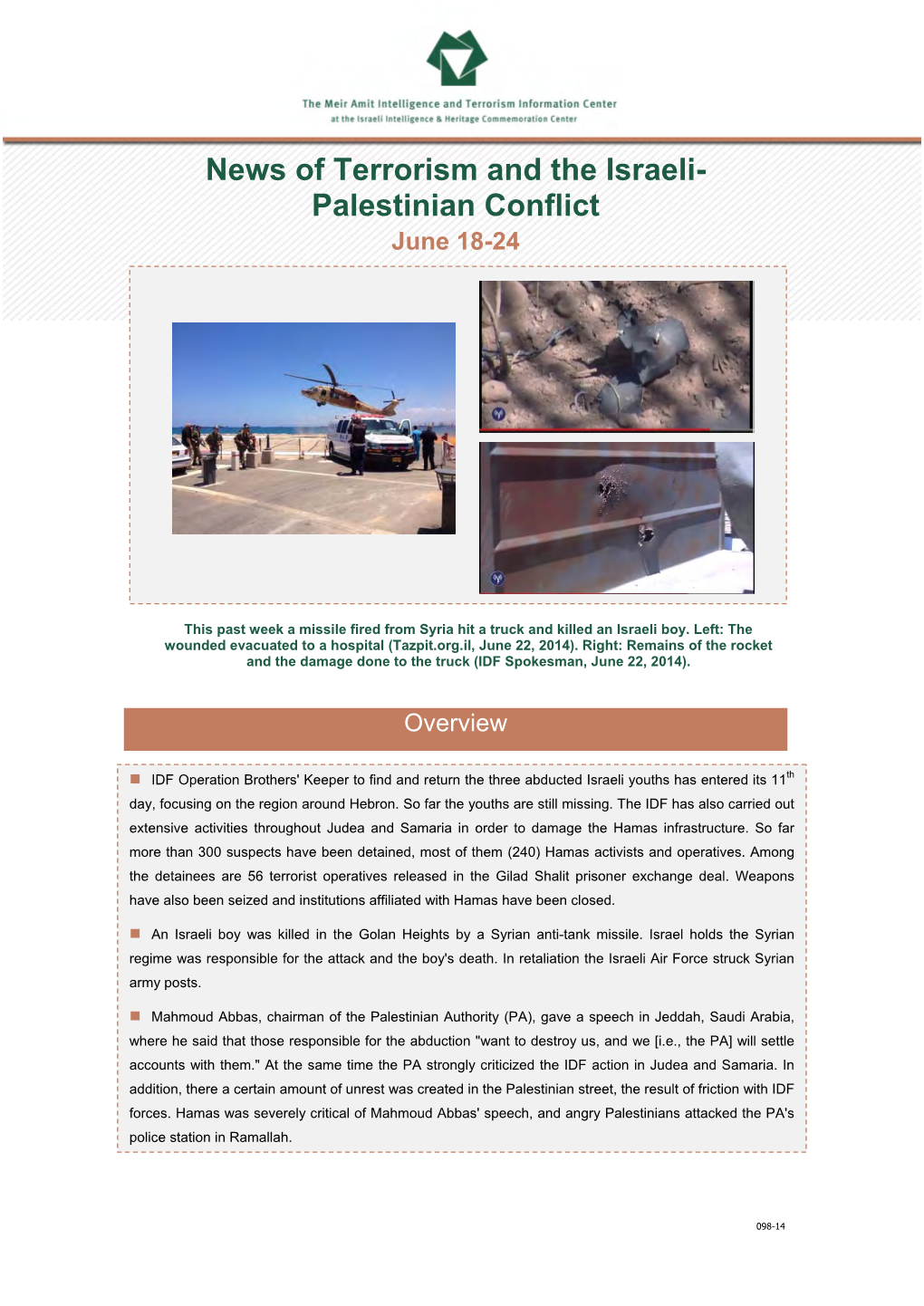 News of Terrorism and the Israeli-Palestinian Conflict