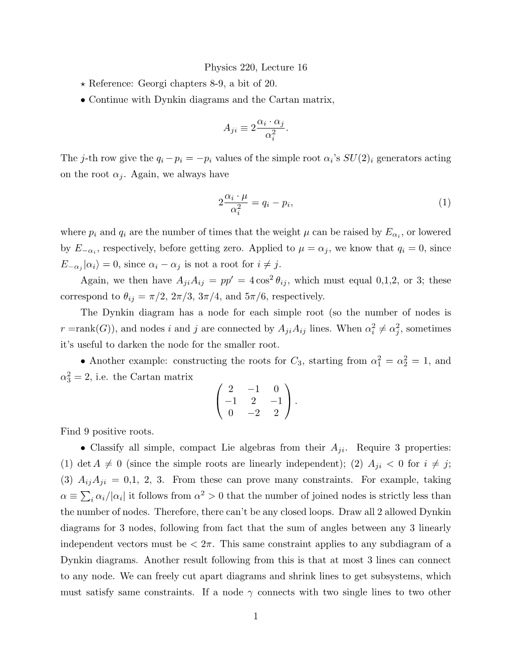 On Dynkin Diagrams, Cartan Matrices