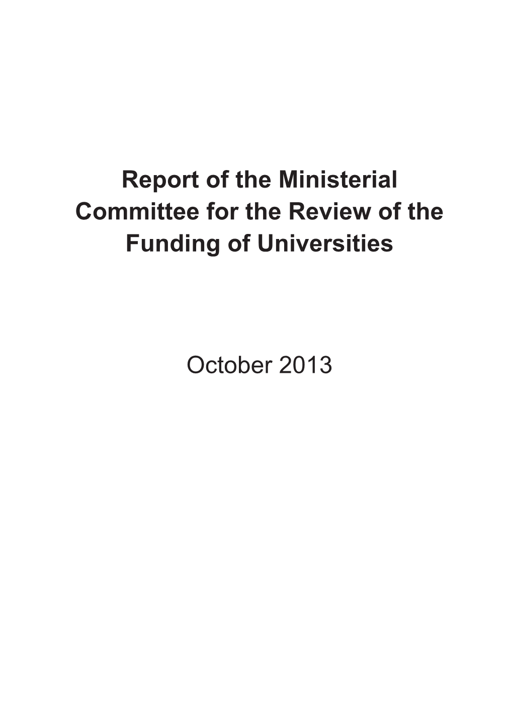 Ministerial Committee for the Review of the Funding of Universities