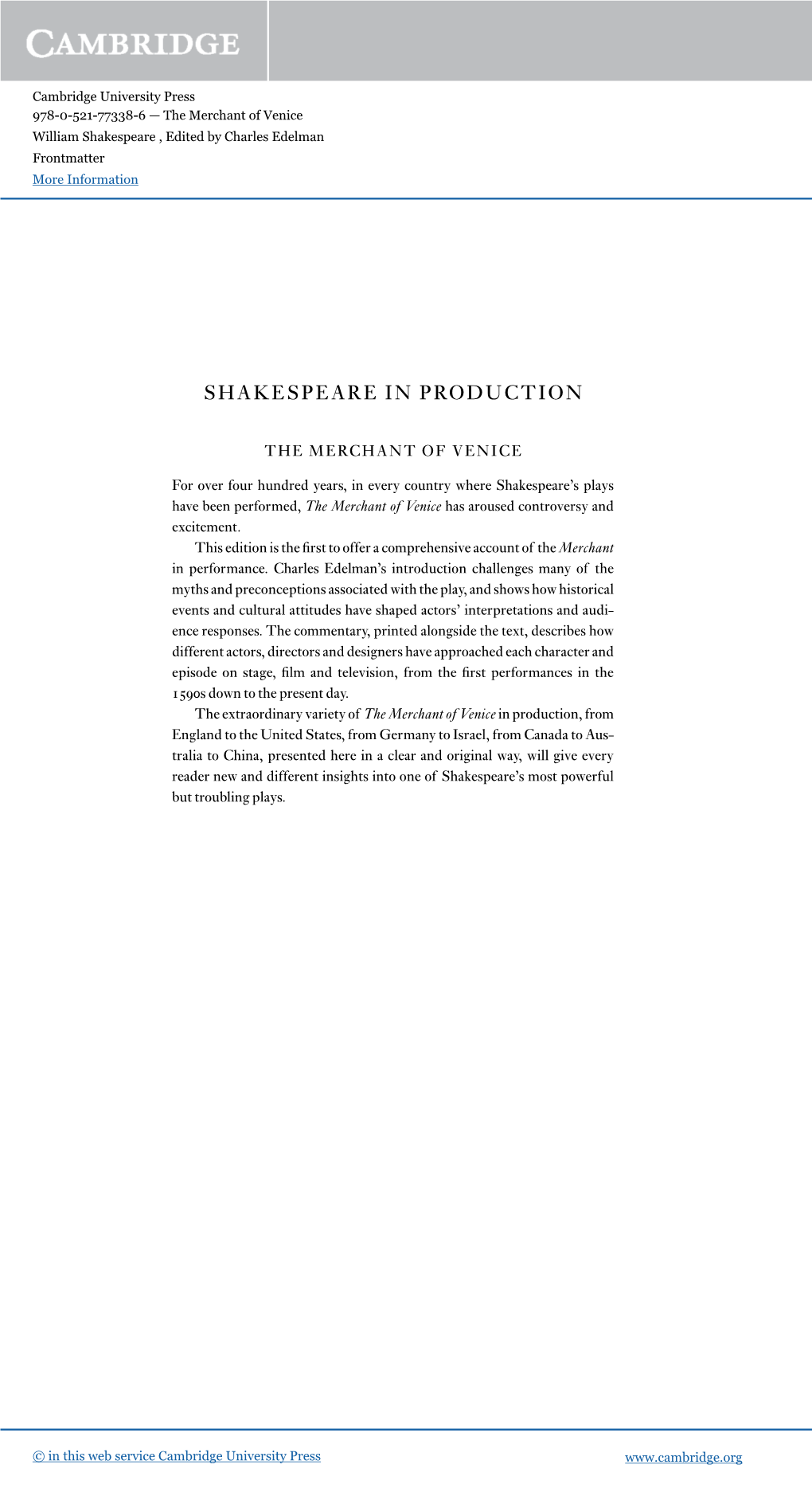 Shakespeare in Production