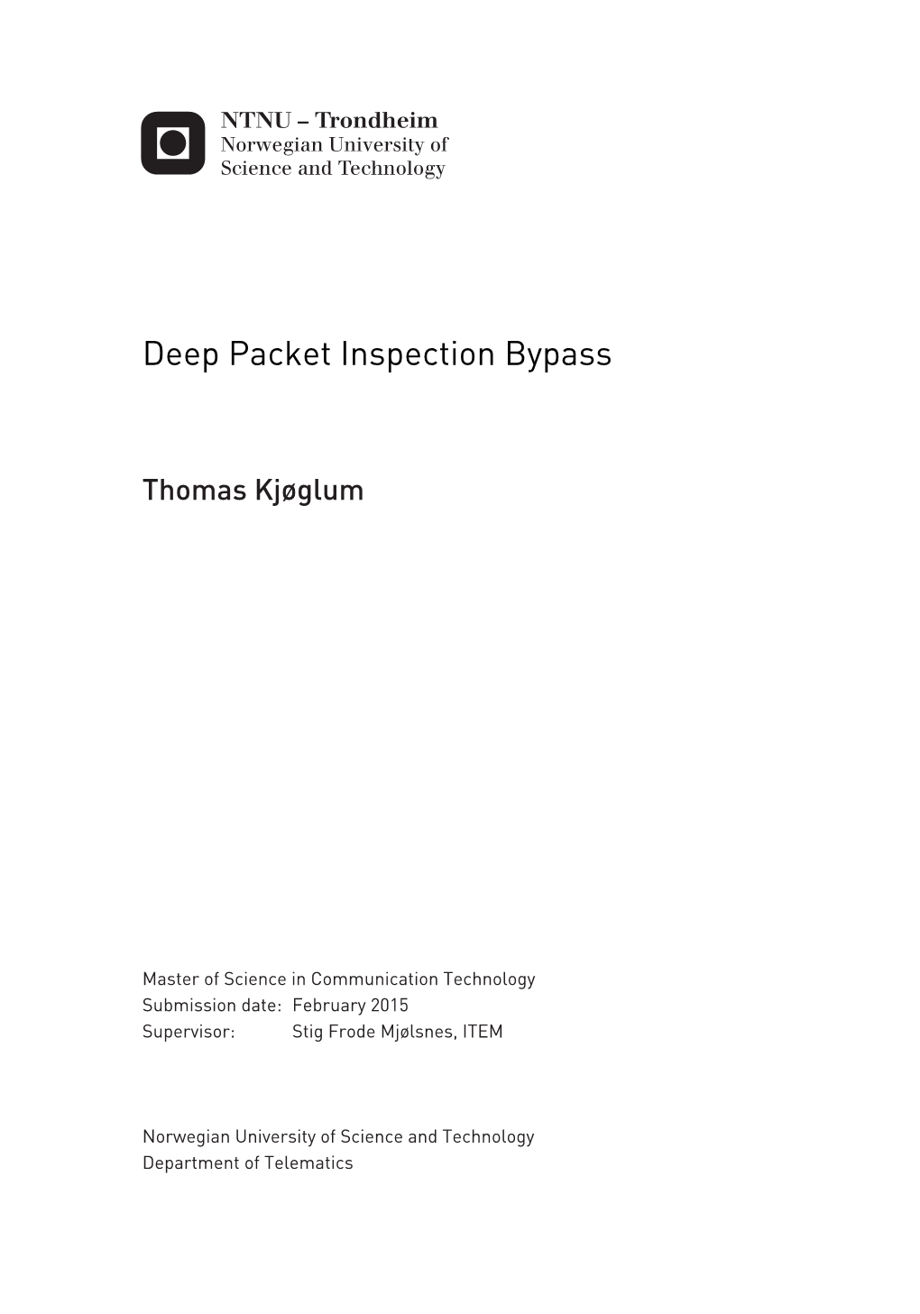 Deep Packet Inspection Bypass