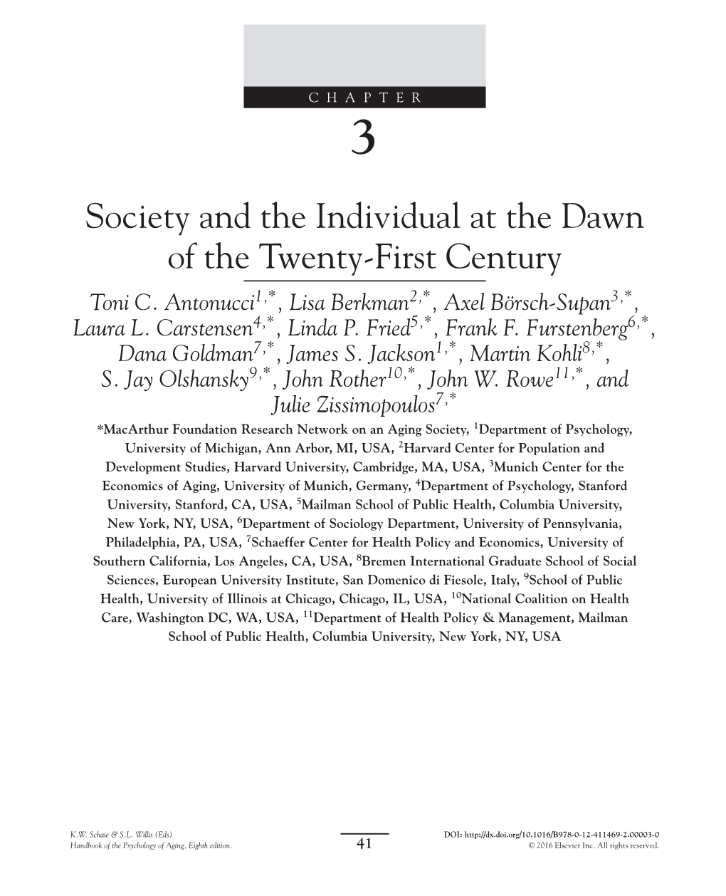 Chapter 3. Society and the Individual at the Dawn of the Twenty-First