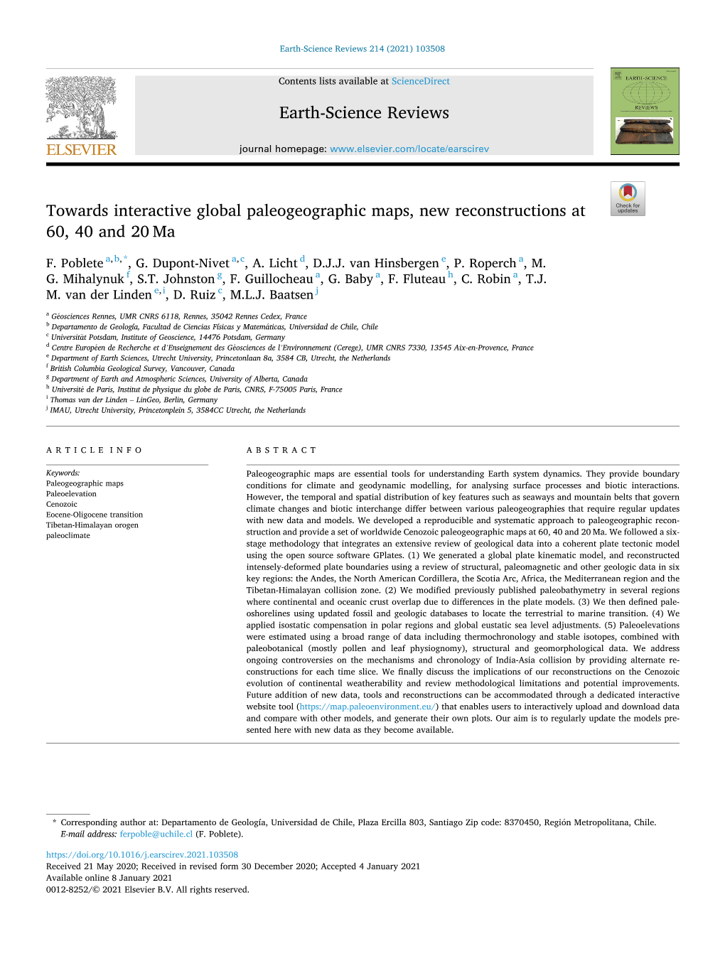 Towards Interactive Global Paleogeographic Maps, New Reconstructions at 60, 40 and 20 Ma