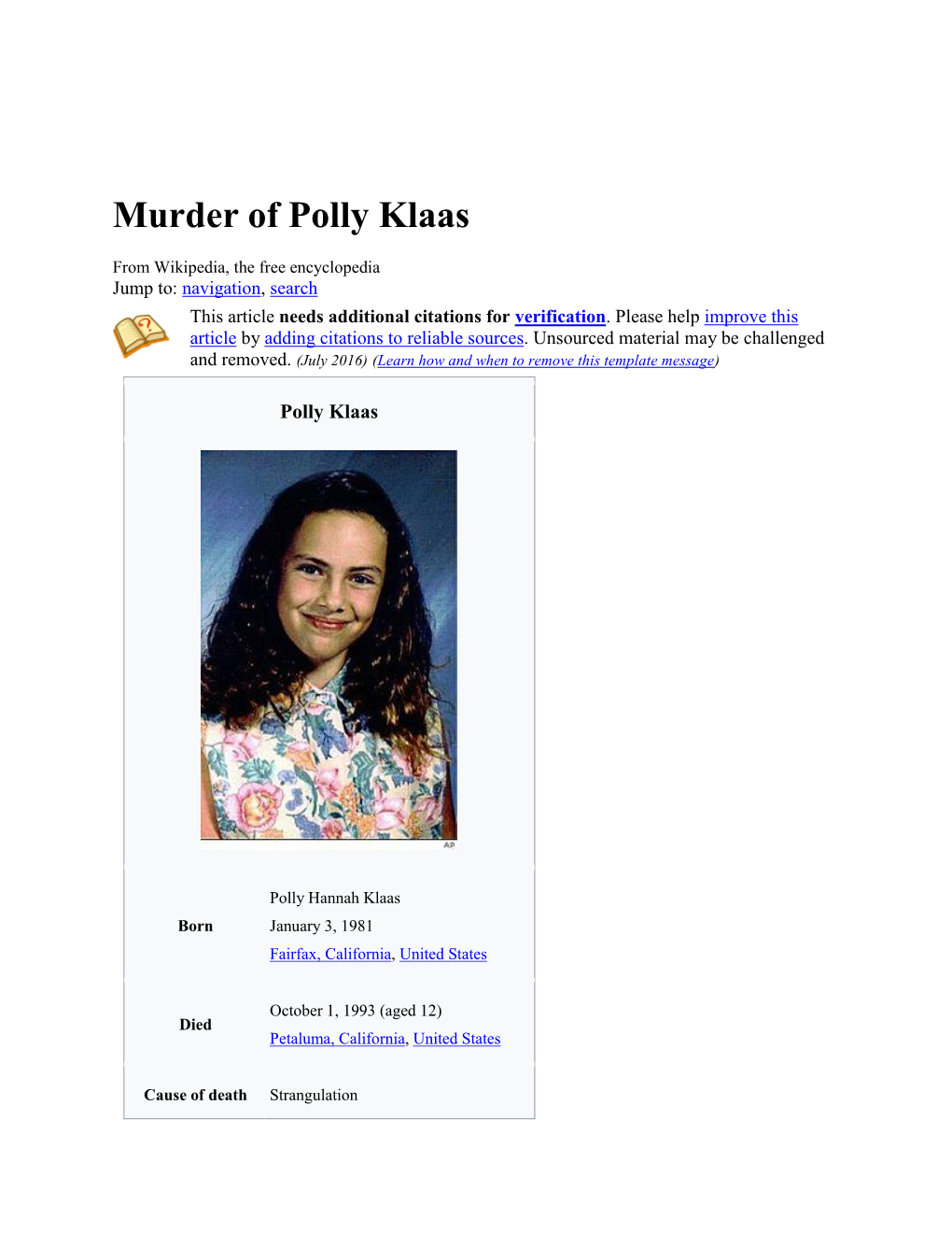 Murder of Polly Klaas