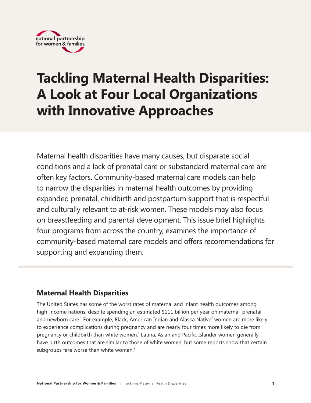 Tackling Maternal Health Disparities: a Look at Four Local Organizations with Innovative Approaches