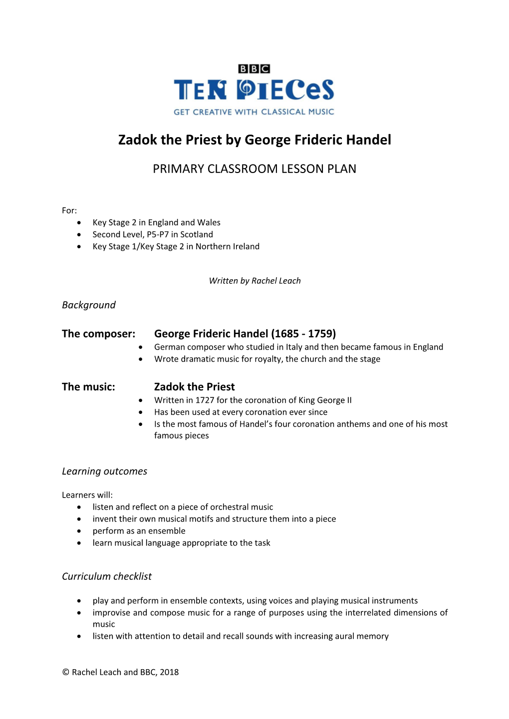 Zadok the Priest by George Frideric Handel