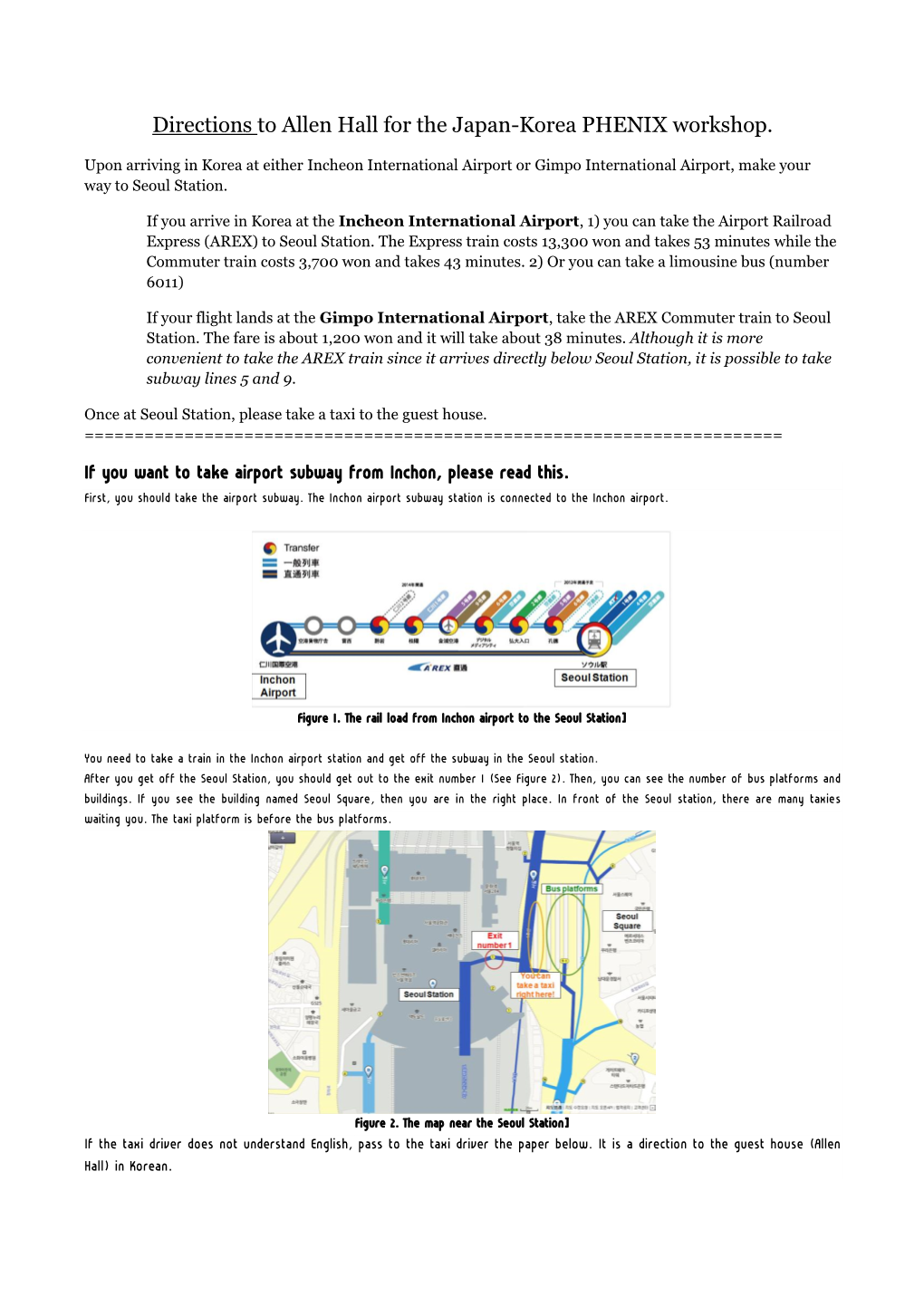 Directions to Allen Hall for the Japan-Korea PHENIX Workshop