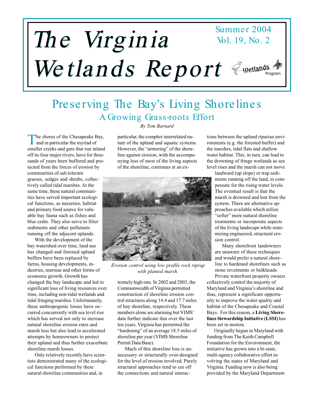 The Virginia Wetlands Report the Virginia Wetlands Report