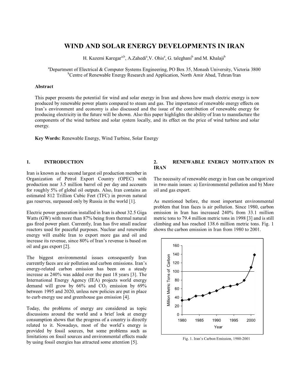 Wind and Solar Energy Developments in Iran