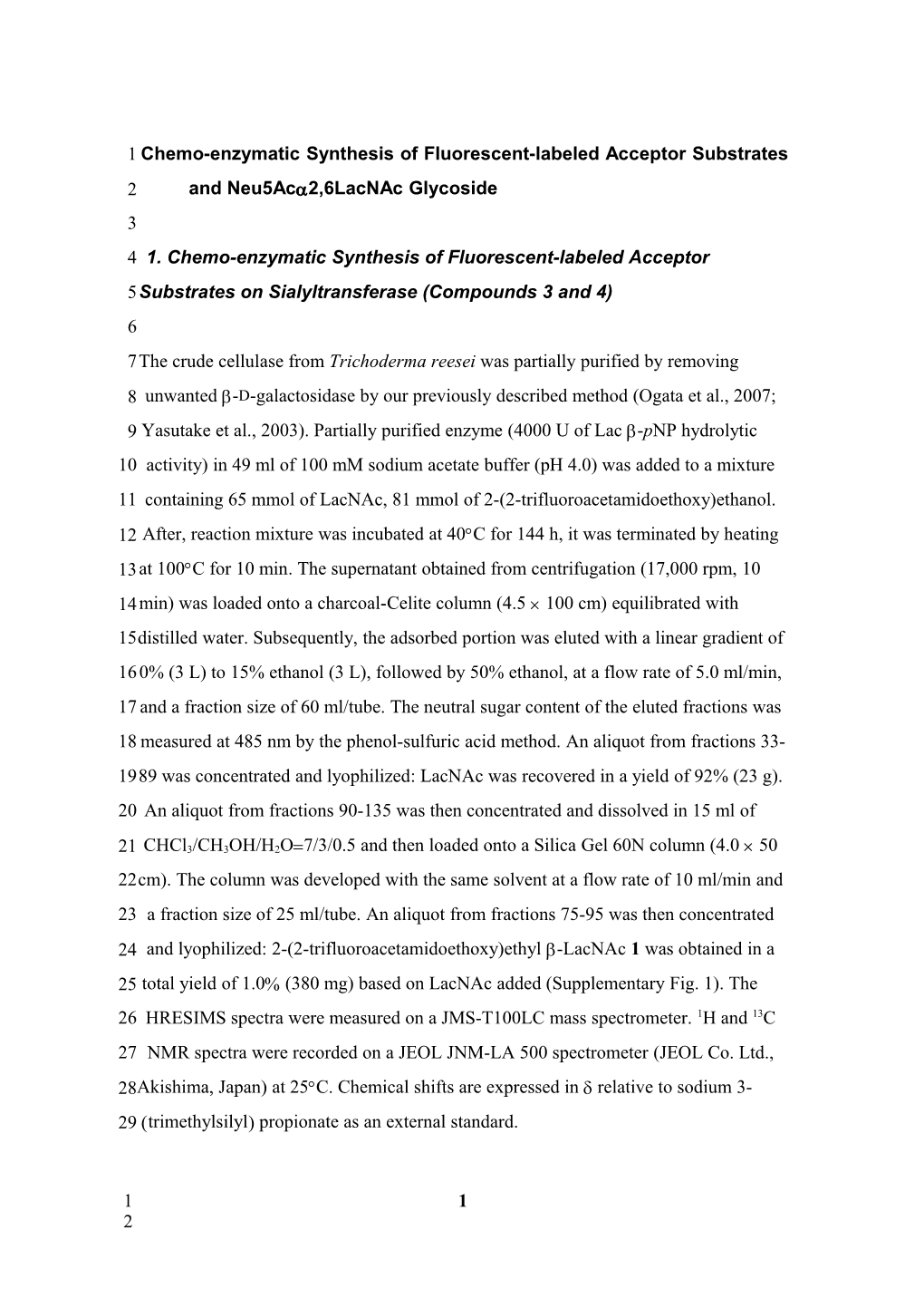 Chemo-Enzymatic Synthesis of Fluorescent-Labeled Acceptor Substrates and Neu5ac 2,6Lacnac