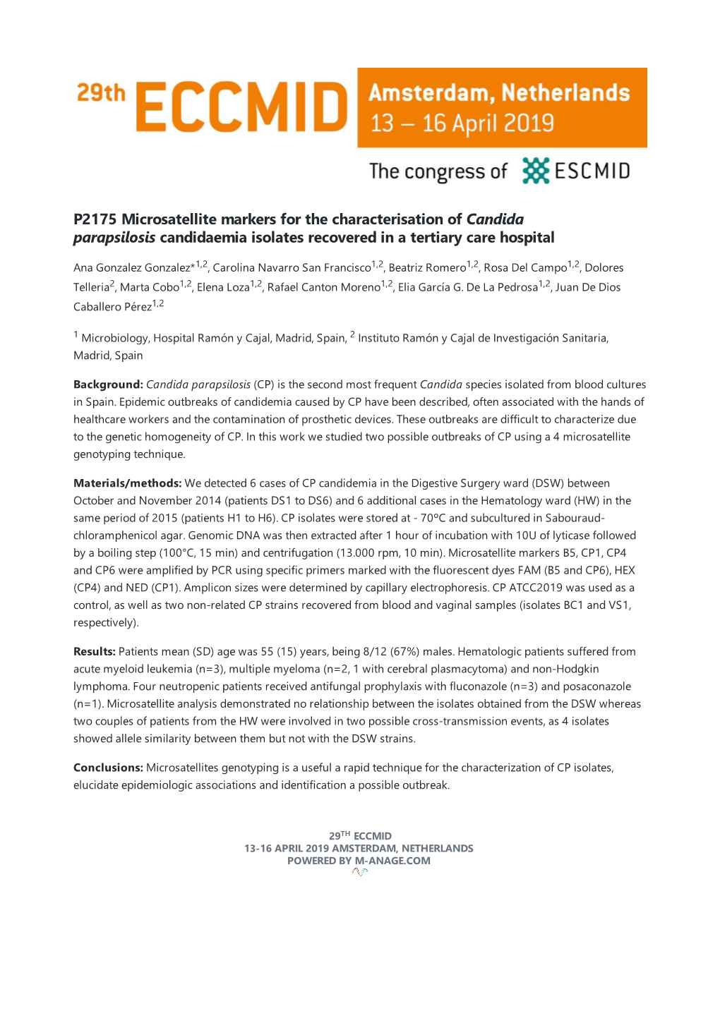 P2175 Microsatellite Markers for the Characterisation of Candida