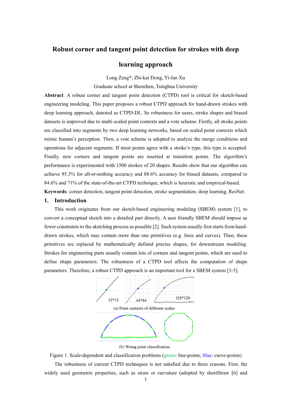 Robust Corner and Tangent Point Detection for Strokes with Deep