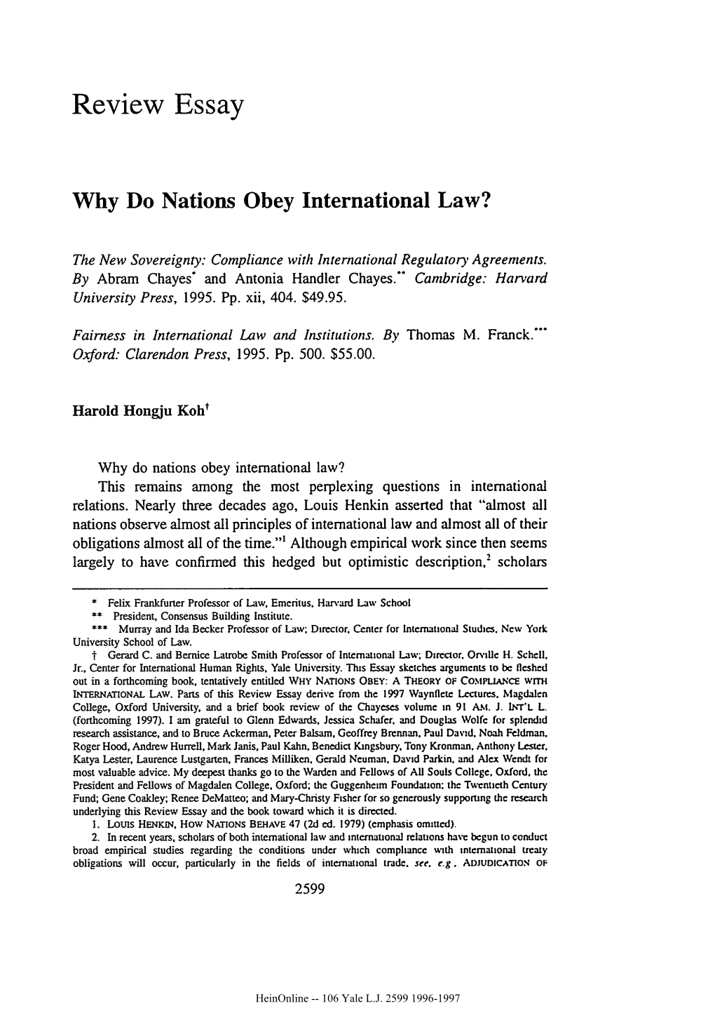 Why Do Nations Obey International Law?