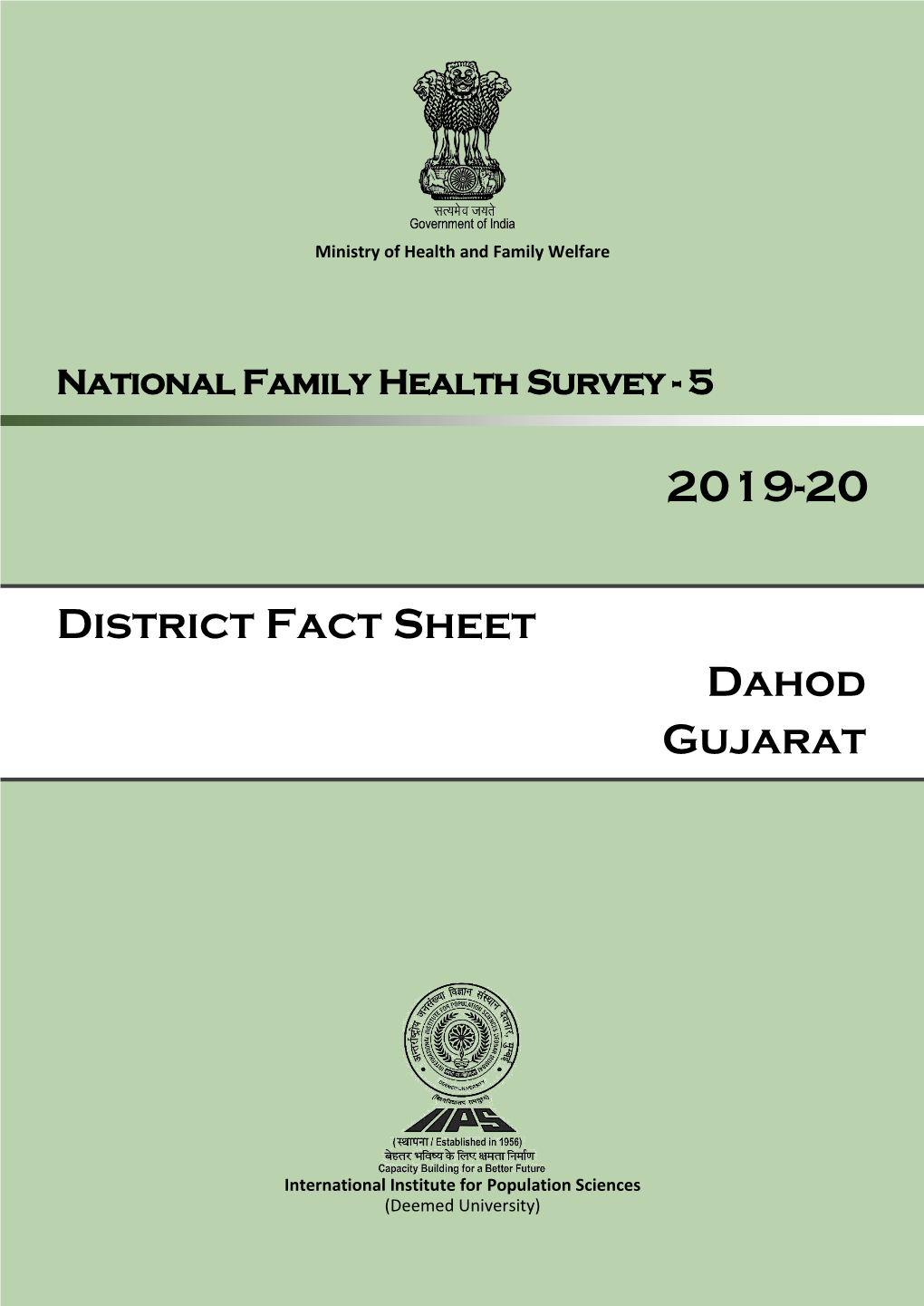 District Fact Sheet Dahod Gujarat