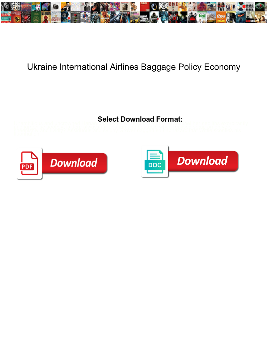 Ukraine International Airlines Baggage Policy Economy