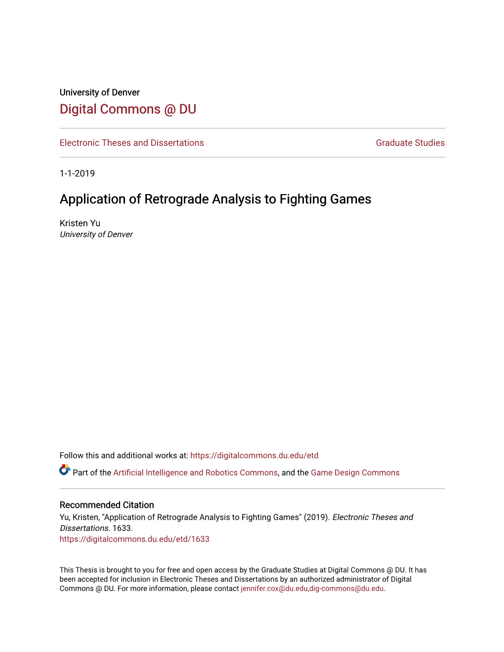 Application of Retrograde Analysis to Fighting Games