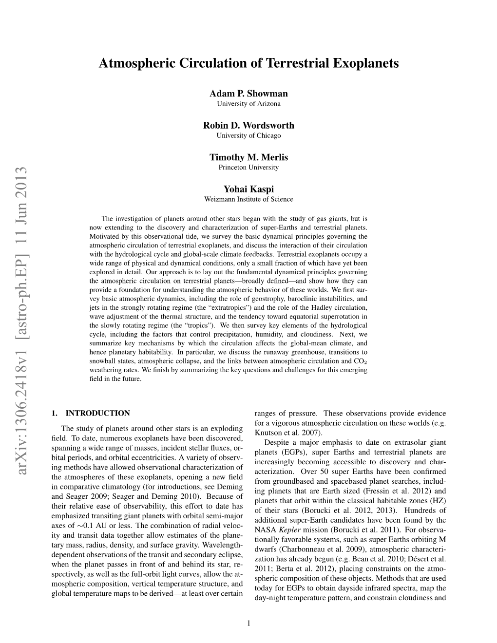 Atmospheric Circulation of Terrestrial Exoplanets