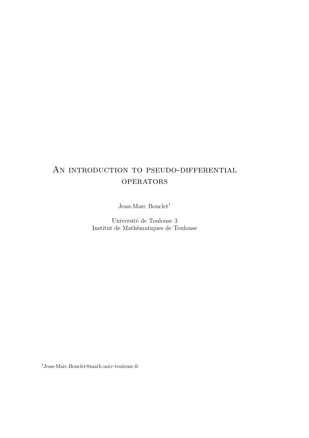 An Introduction to Pseudo-Differential Operators