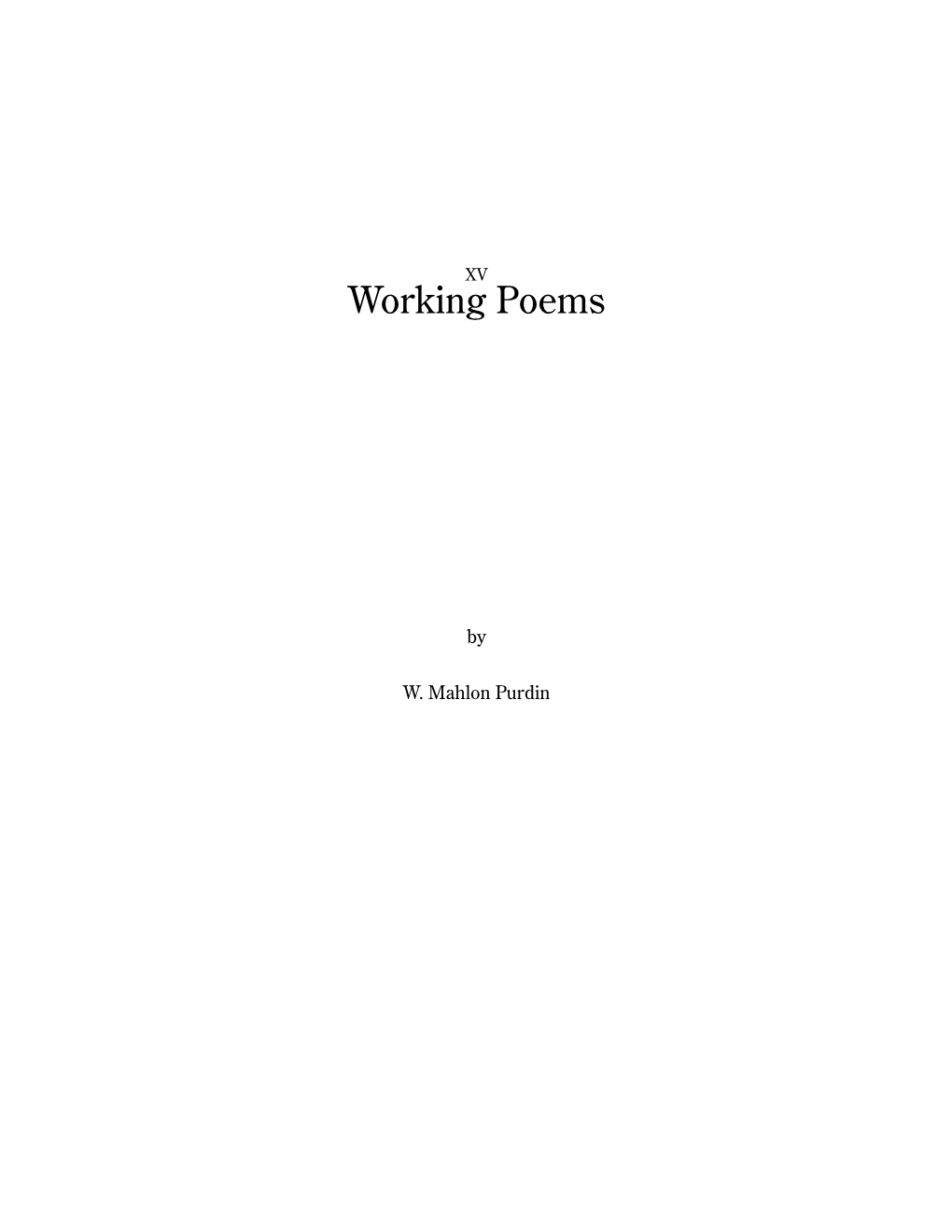 Working Poems