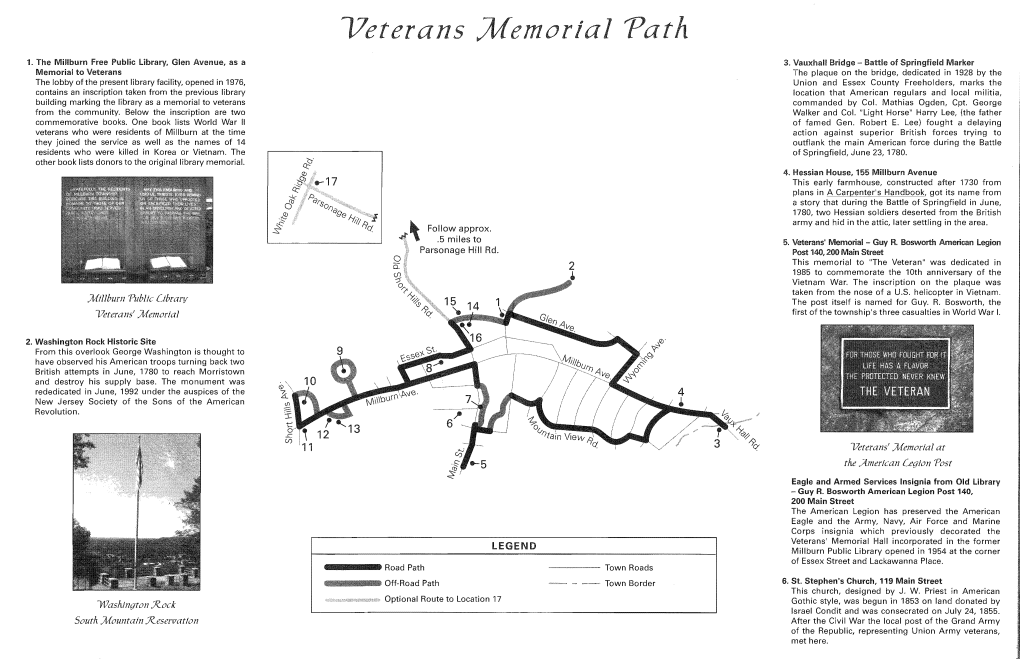 View a Copy of the Veterans Memorial Path Map (PDF)