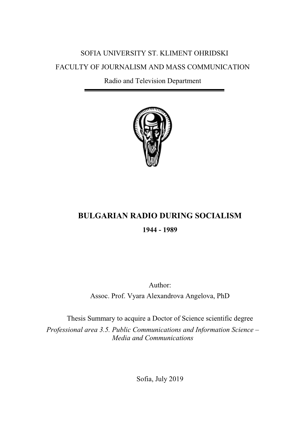 Bulgarian Radio During Socialism 1944 - 1989