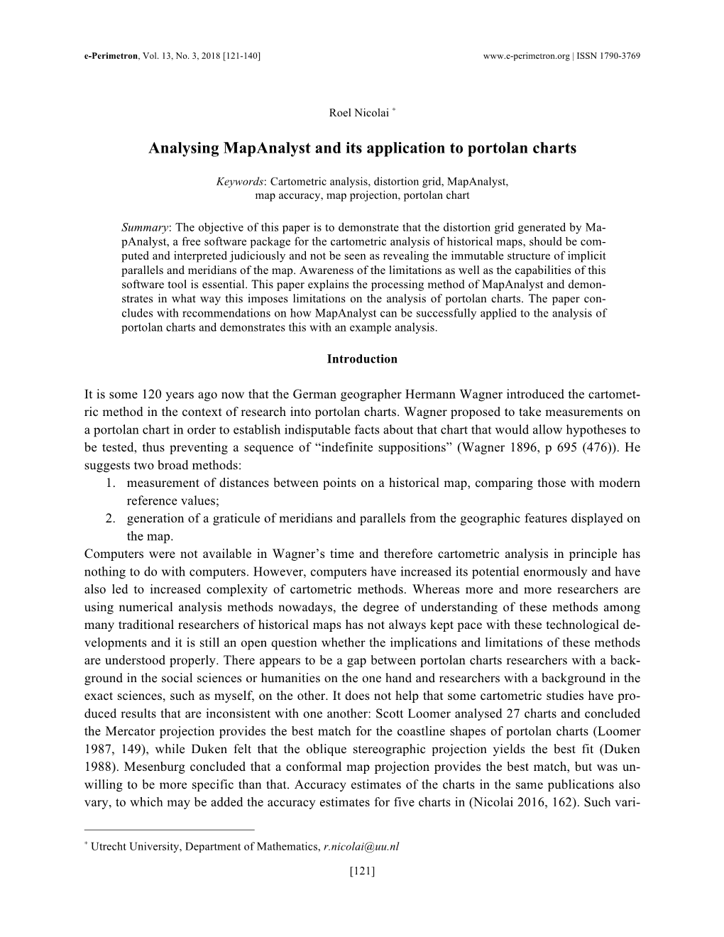 Analysing Mapanalyst and Its Application to Portolan Charts