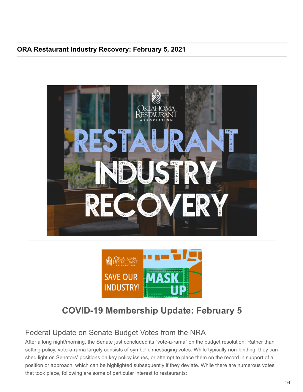 COVID-19 Membership Update: February 5