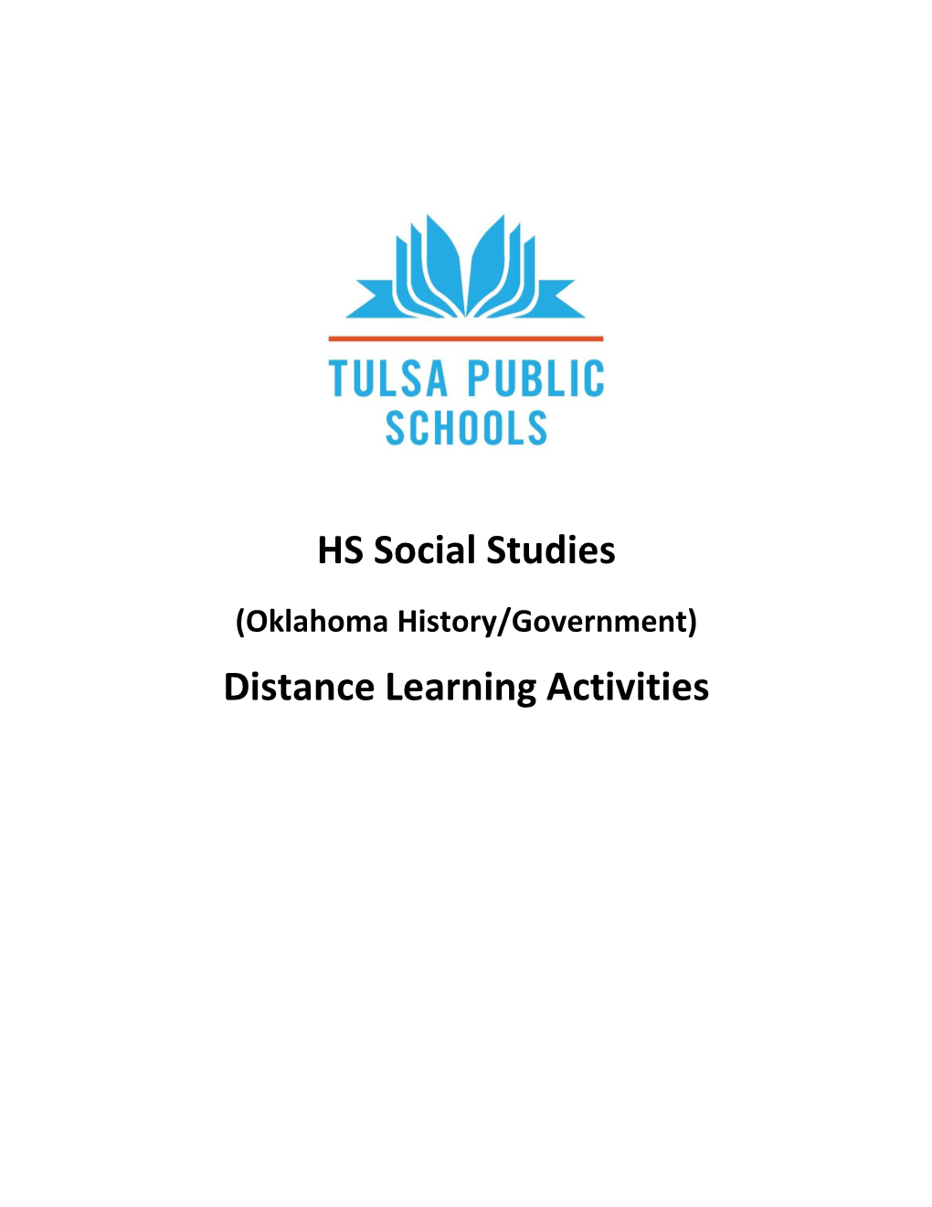 HS Social Studies Distance Learning Activities