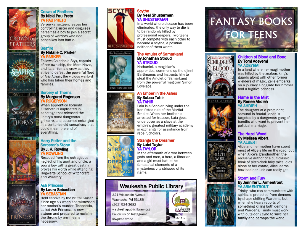 Fantasy Books for Teens