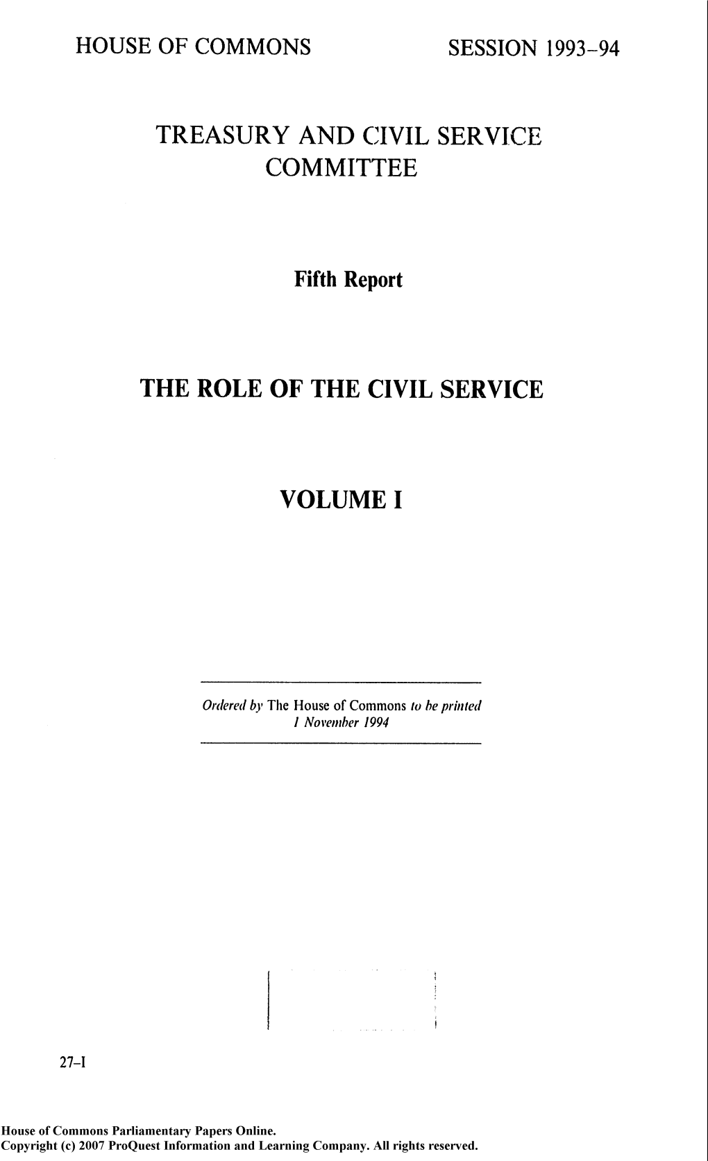 The Role of the Civil Service