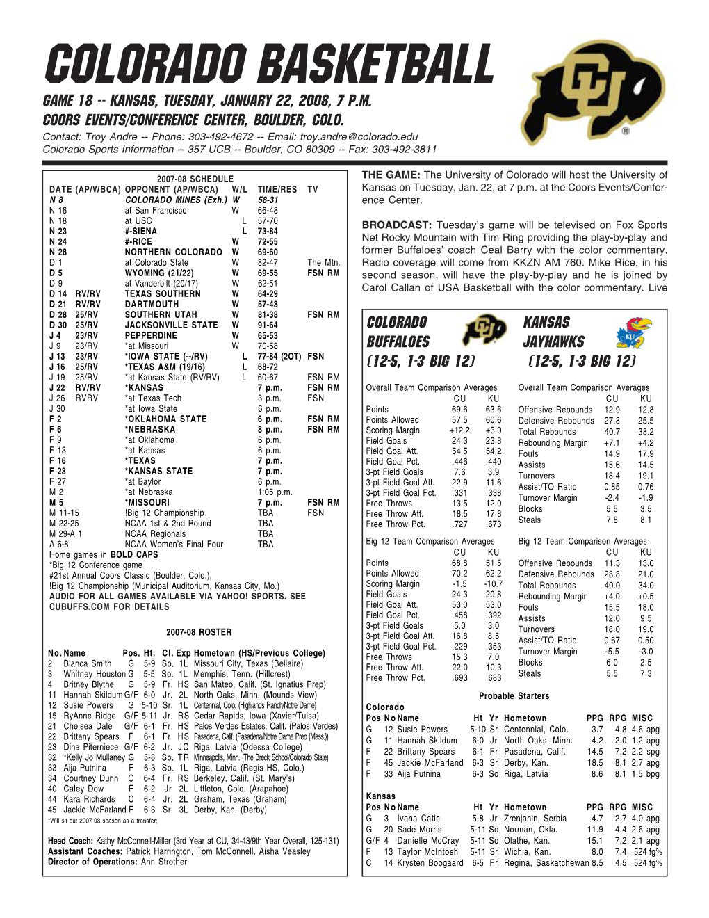 CU Game Notes Kansas.Pmd