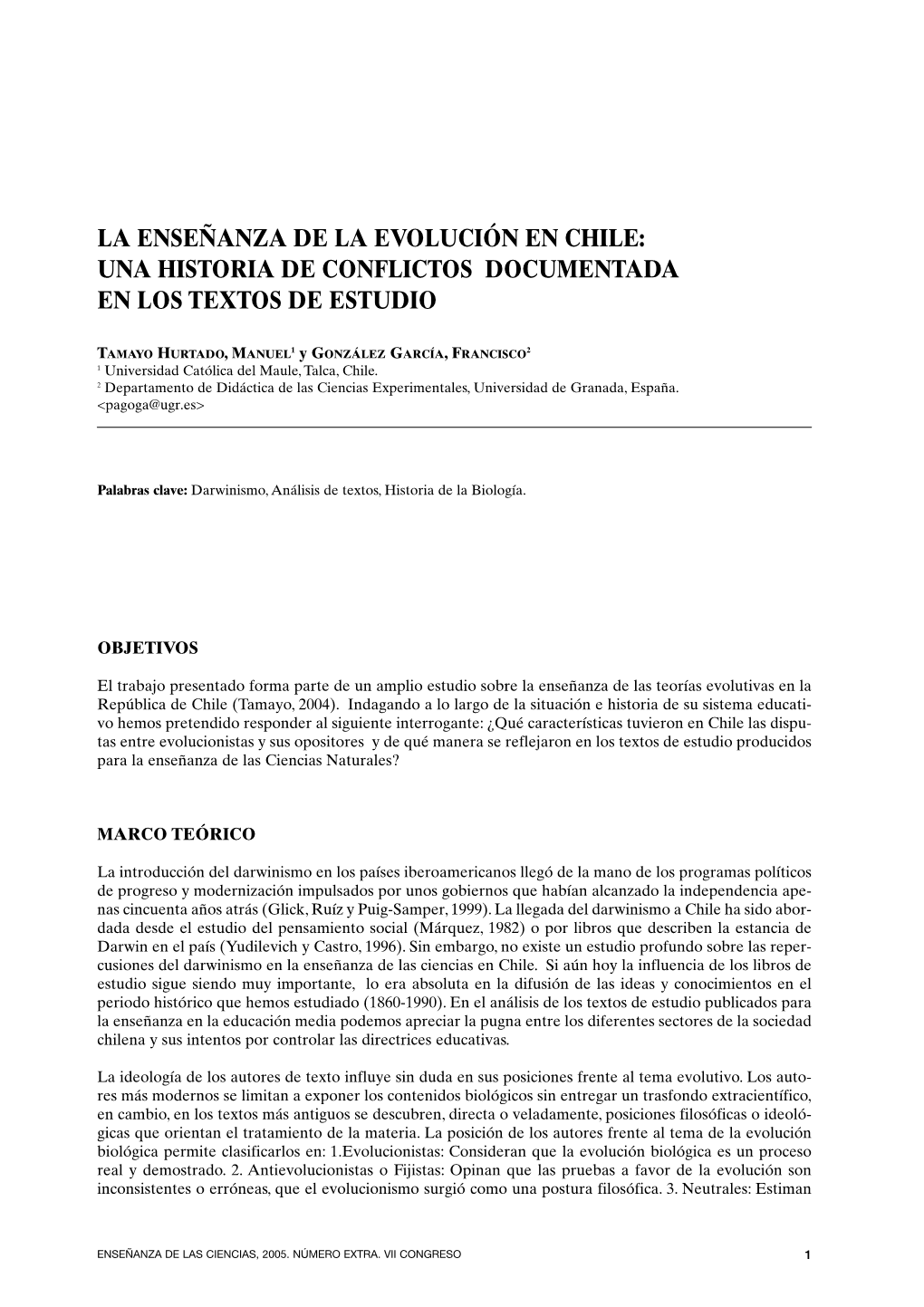La Enseñanza De La Evolución En Chile: Una Historia De Conflictos Documentada En Los Textos De Estudio