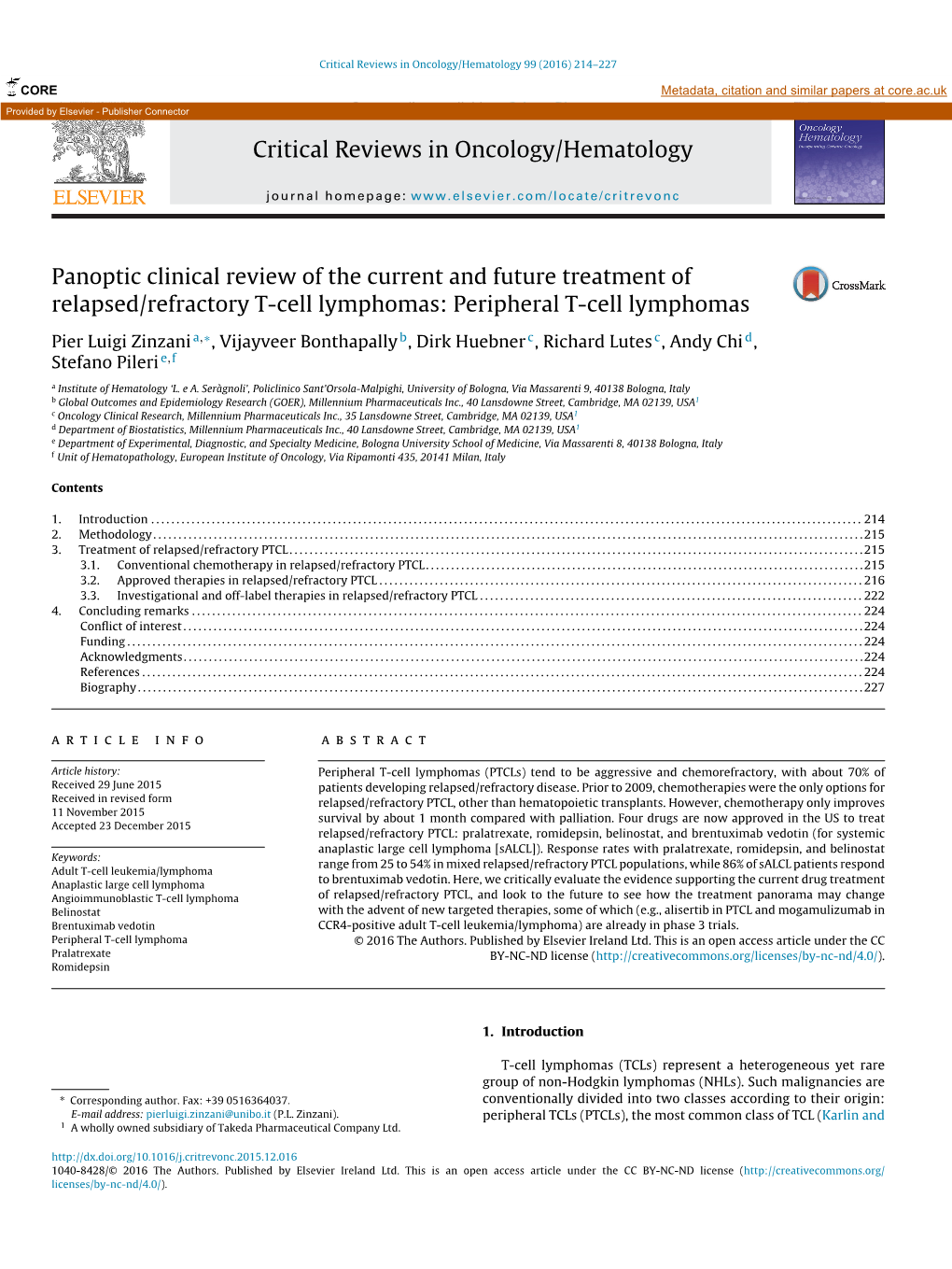 Peripheral T-Cell Lymphomas