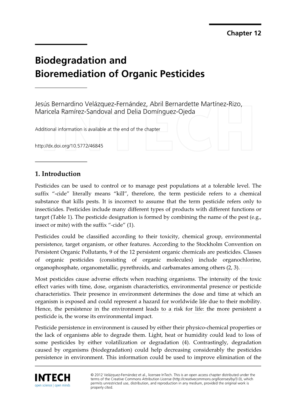 Biodegradation and Bioremediation of Organic Pesticides