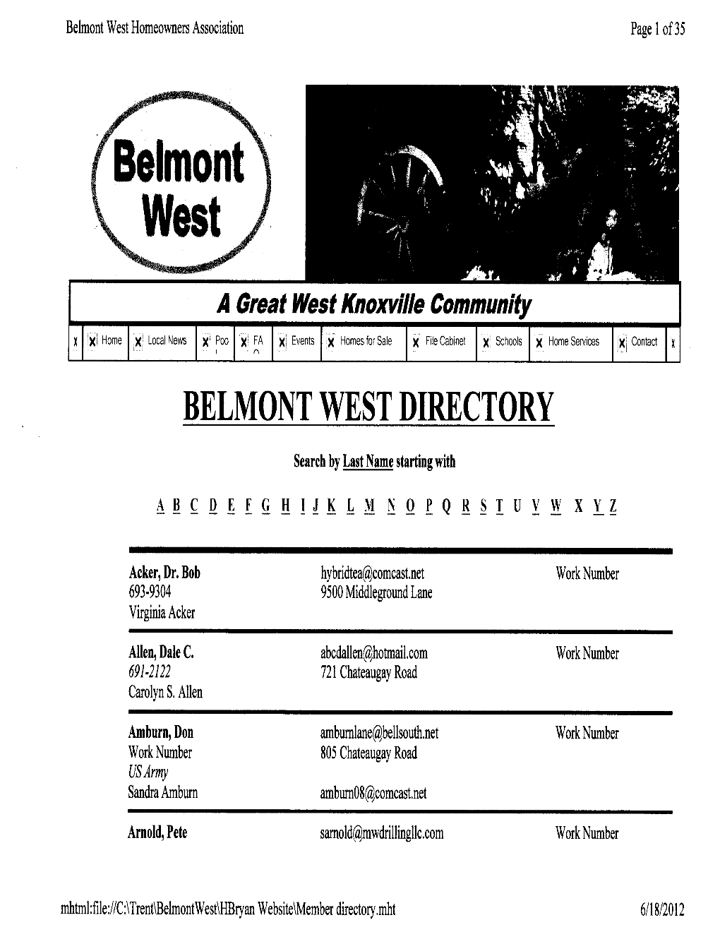 Belmont West Neighborhood Association