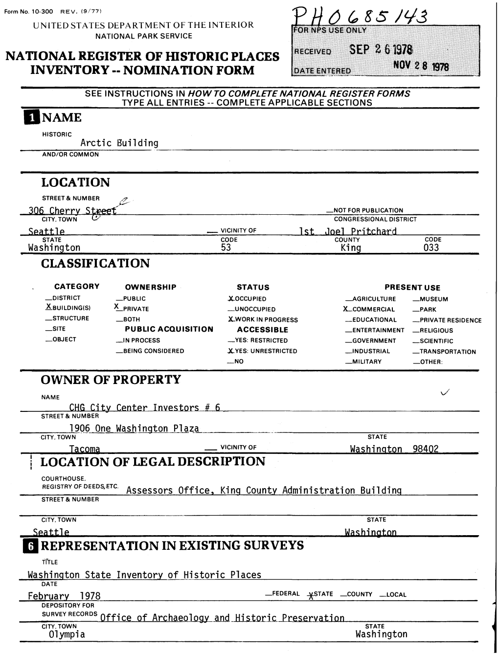 National Register of Historic Places Inventory - Nomination Form