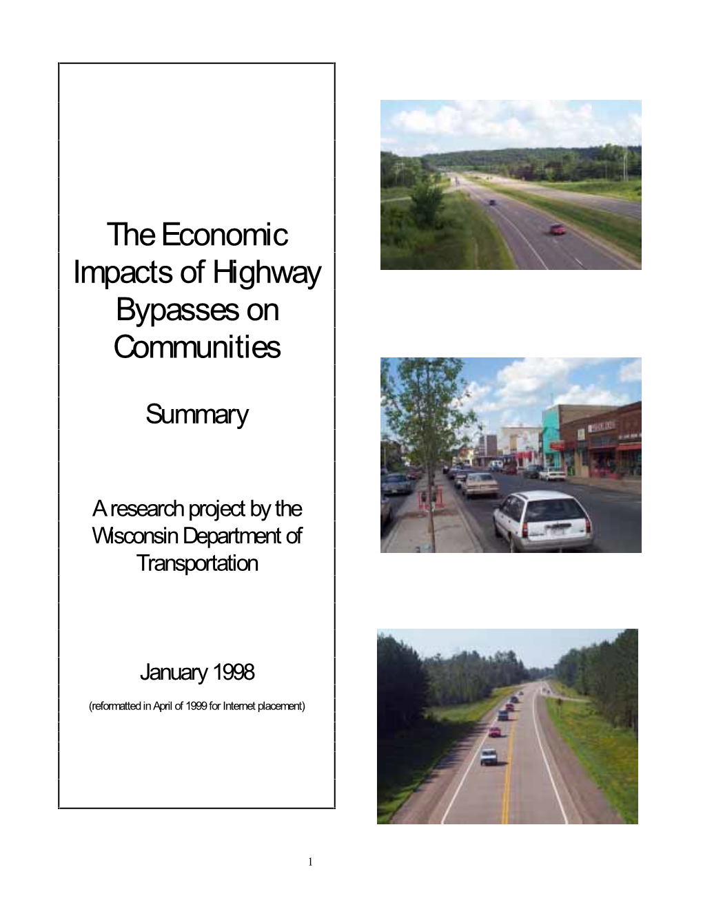 Economic Impacts of Highway Bypasses on Communities