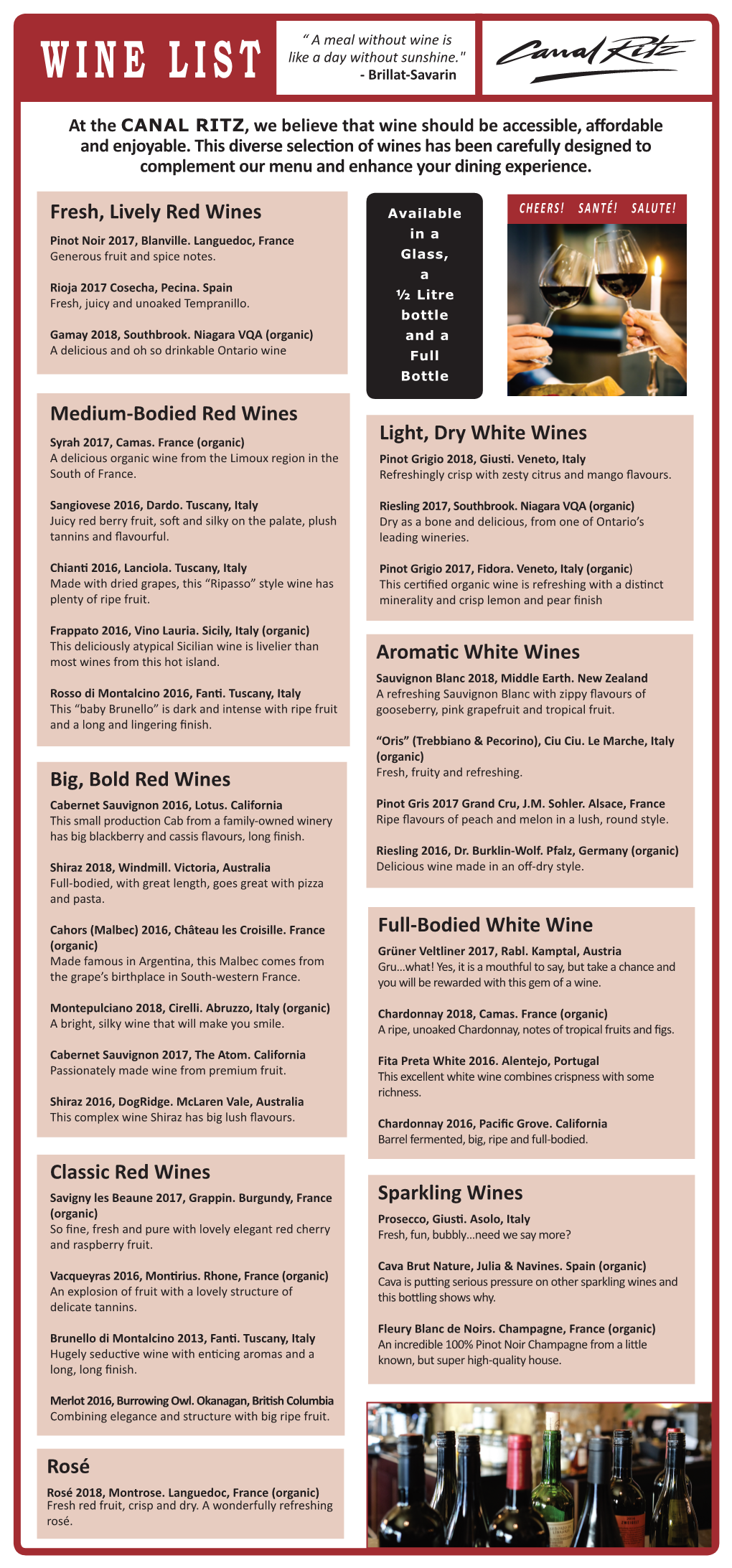 Big, Bold Red Wines Aromatic White Wines Full-Bodied