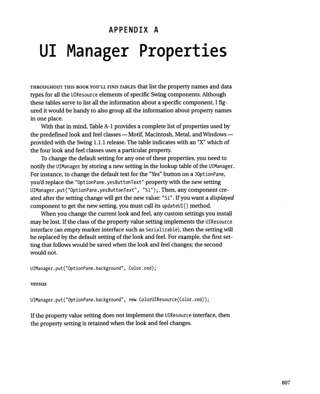 UI Manager Properties